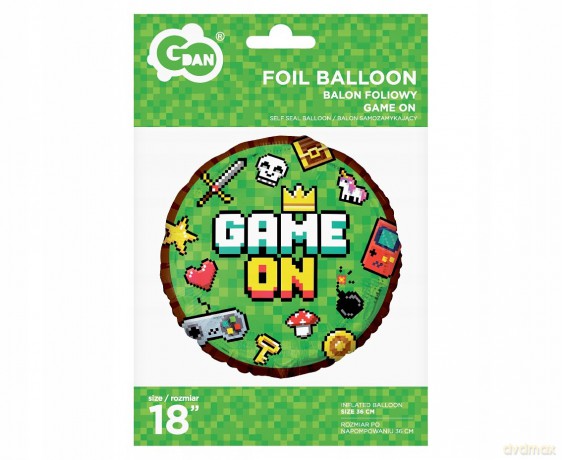Balon foliowy Game On zielony 18