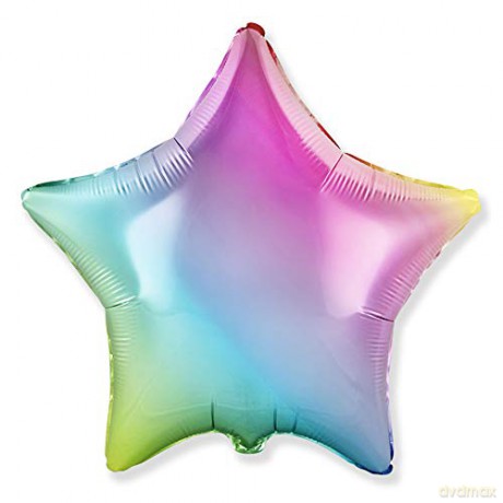 Balon foliowy Gwiazda pastel tęczowy FX 18