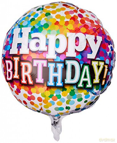 Balon foliowy QL Happy Birthday Rainbow Confetti