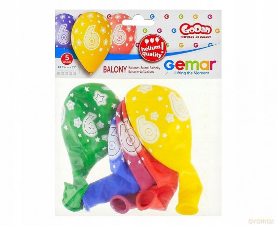 Balony Premium Hel z nadrukiem 6 13 5 szt