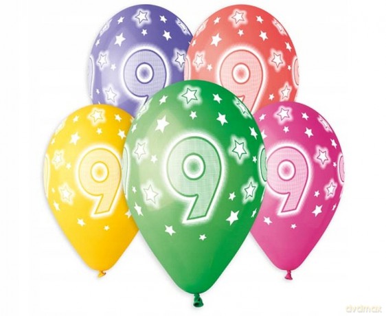 Balony Premium Hel z nadrukiem 9 13 5 szt