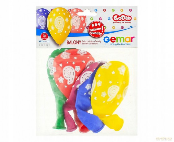 Balony Premium Hel z nadrukiem 9 13 5 szt