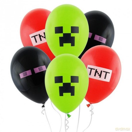 Balony premium Piksele klocki 30 cm 6 szt