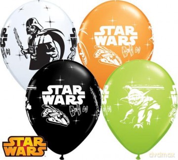 Balony Star Wars Gwiezdne Wojny Darth Vader Yoda pastel mix specjalny 11 25 szt