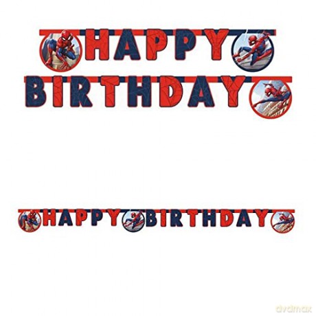 Banner Spiderman Crime Fighter - Happy Birthday