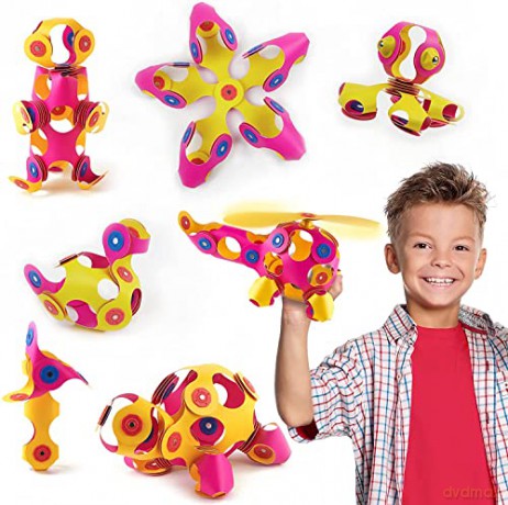 Clixo klocki magnetyczne origami 30 el. różowo żółty [KLOCKI]