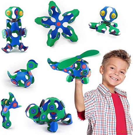 Clixo klocki magnetyczne origami 30 el. zielono niebieski [KLOCKI]