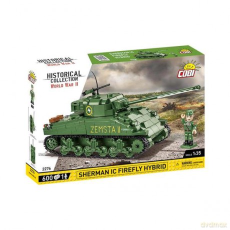 COBI 2276 Historical Collection WWII Czołg Sherman IC Firefly Hybrid 600 klocków [KLOCKI]