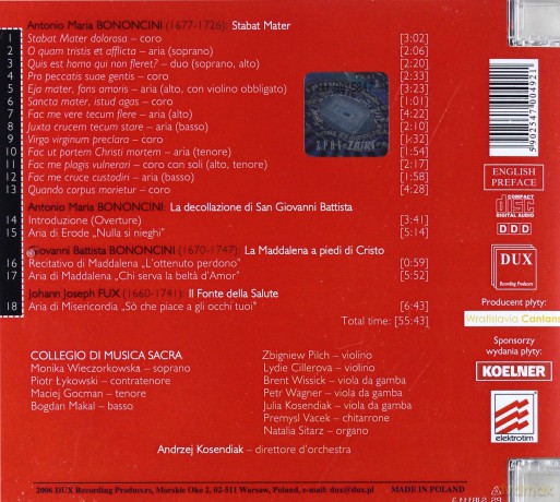 Antonio Maria Bononcini: Stabat Mater, Arias (jewel case) [CD]