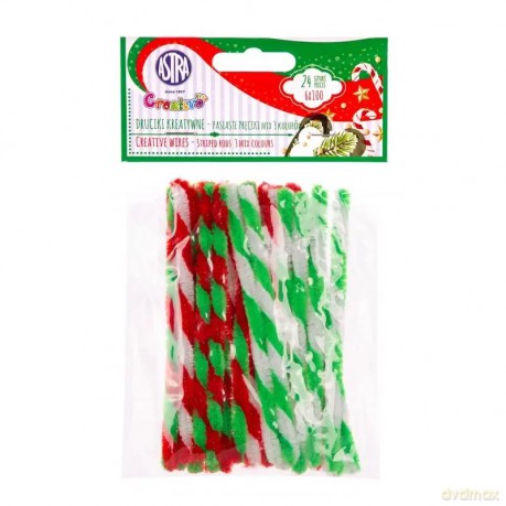 Druciki kreatywne zebra 6x100mm, mix 3 kolorów 24 sztuki 335122010