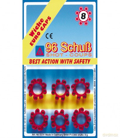 Kapiszony 8 strzałowe do bębenka 96 szt GONHER 96/08