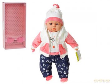 Lalka bobas 45 cm w zimowym ubranku z dźwiękiem mówi i śpiewa po polsku 567832-572119
