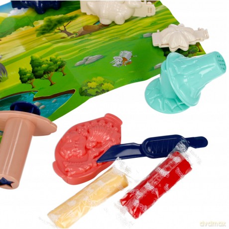 Masa plastyczna z akcesoriami Dino 502469
