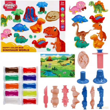 Masa plastyczna z akcesoriami Dino 502469