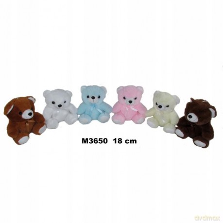Maskotka Miś 18 cm 6 kolory mix