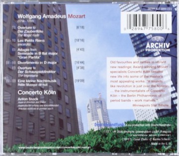 Concerto Koln: Mozart (Eine Kleine,Ouvertures,Divertime [CD]