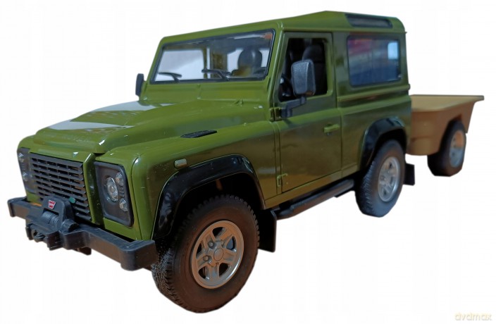 Samochód Land Rover Defender akmulator + przyczepa 1:14