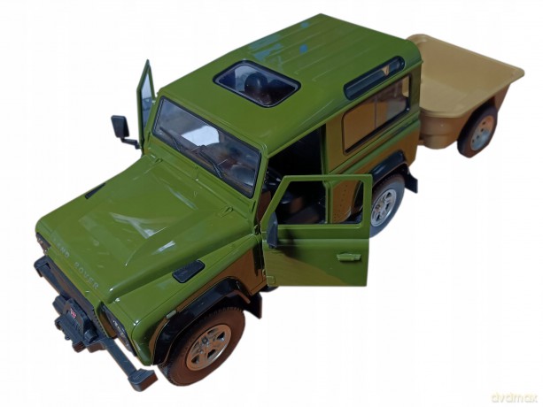 Samochód Land Rover Defender akmulator + przyczepa 1:14