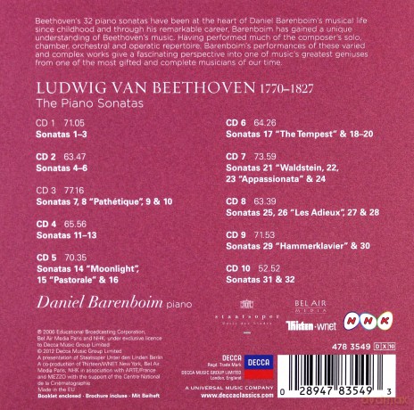 Daniel Barenboim: Beethoven For All: Piano Sonatas [BOX] [10CD]