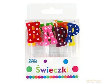 Świeczki pikery literki Happy Birthday gwiazdki SW-PIHB