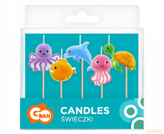 Świeczki pikery Podwodny świat 5 szt