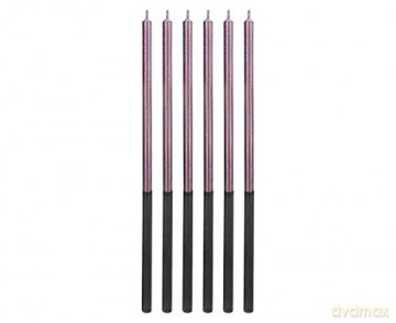 Świeczki urodzinowe Platinum liliowo-czarne wys. 14.5 cm 6 szt
