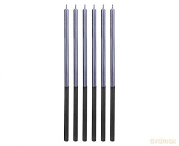 Świeczki urodzinowe Platinum niebieskie wys. 14.5 cm 6 szt