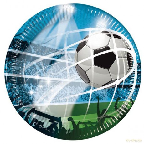 Talerzyki papierowe Soccer Fans 23 cm 8 szt
