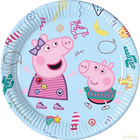 Talerzyki papierowe Świnka Peppa 23 cm 8 szt