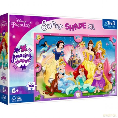 TREFL 160 el. XL Różowy świat księżniczek. Princess 50025 [PUZZLE]