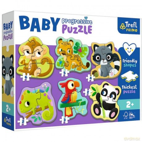 TREFL Baby Progressive Zwierzęta exotic 44005 [PUZZLE]