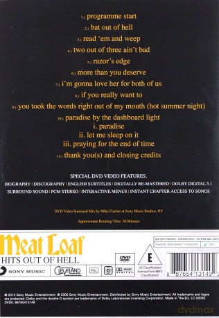 Meat Loaf: Hits Out Of Hell [DVD]