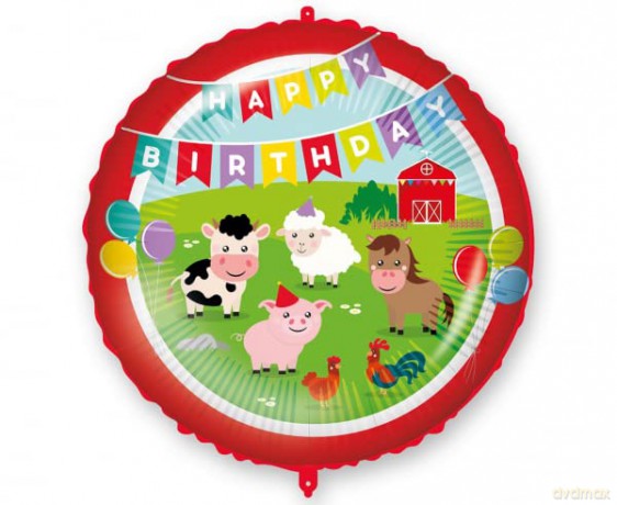 Balon foliowy 18 Happy Birthday Farmyard 93187
