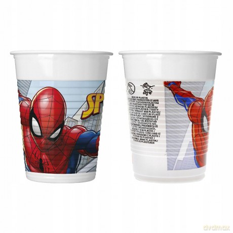 Kubeczki plastikowe Spiderman 200 ml 8 szt