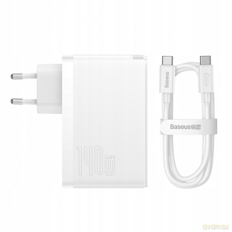 Baseus GaN5 Pro szybka ładowarka 2xUSB-C+USB  140W EU biała CCGP100202 