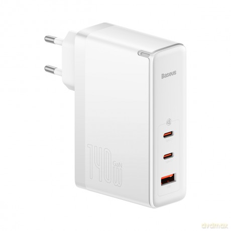 Baseus GaN5 Pro szybka ładowarka 2xUSB-C+USB  140W EU biała CCGP100202 