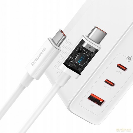 Baseus GaN5 Pro szybka ładowarka 2xUSB-C+USB  140W EU biała CCGP100202 