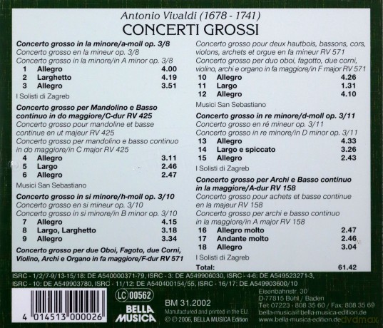 a. Vivaldi: Vivaldi/Concerti Grossi [CD]