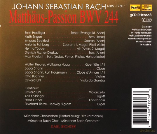 Karl Richter: BACH: Matthäus-Passion [3CD]