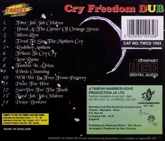 Prince Far I: Cry Freedom Dub [CD]