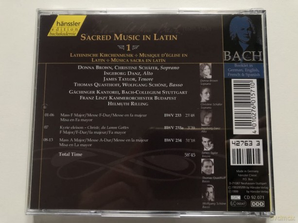 Rilling: Edition Bachakademie Vol.71 (Lateinische Kirchenmusik 1 BWV 233, 233a, 234) [CD]