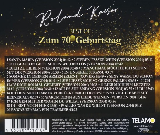 Roland Kaiser: Best of: Zum 70.Geburtstag [CD]