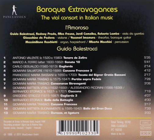 L'Amoroso: Baroque Extravagances - Das Gambenconsort in der italienischen Musik [CD]