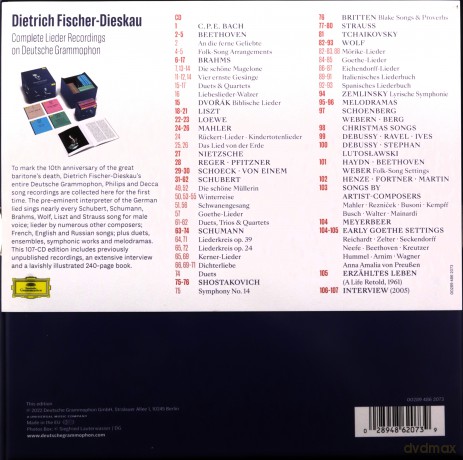 Dietrich Fischer-Dieskau: Dietrich Fisher Dieskau: Complete Lieder Recordings On Dg [BOX] [107CD]
