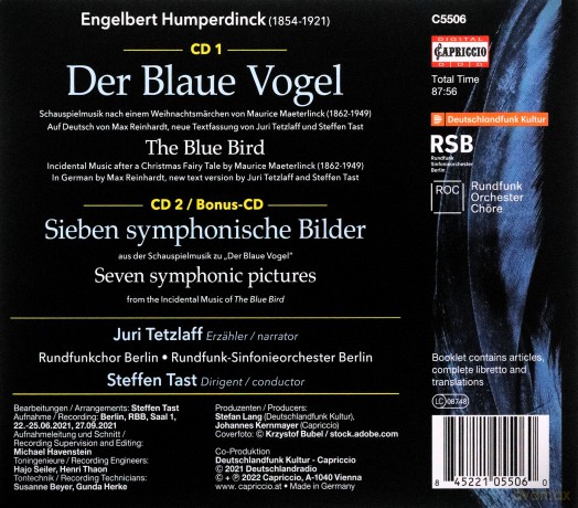 Tetzlaff: Engelbert Humperdinck: Der Blaue Vogel [2CD]