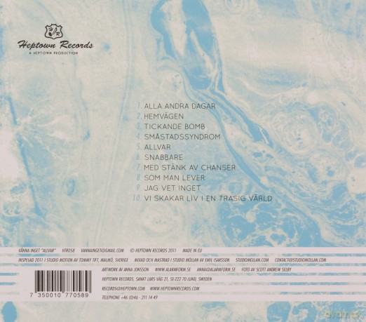 Vanna Inget: Allvar [CD]