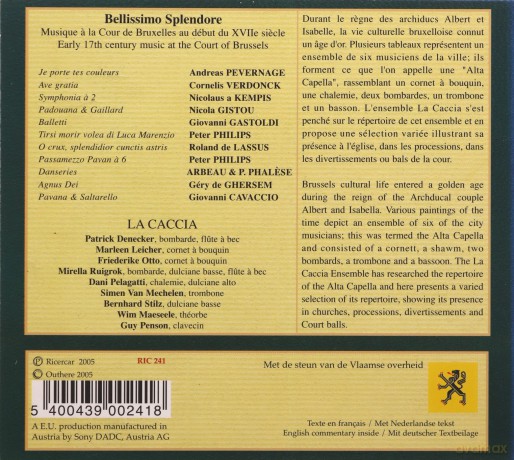 La Caccia: Bellissimo Splendore - Musik am Brüsseler Hof im 17. Jahrundert [CD]