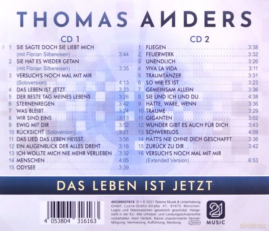 Thomas Anders: Das Leben Ist Jetzt [2CD]