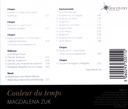 Magdalena Zuk: Couleur du Temps [CD]