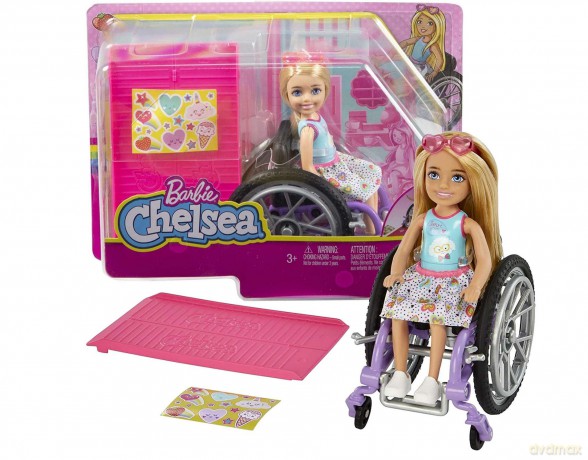 Barbie Chelsea na Wozku Ast Hgp283